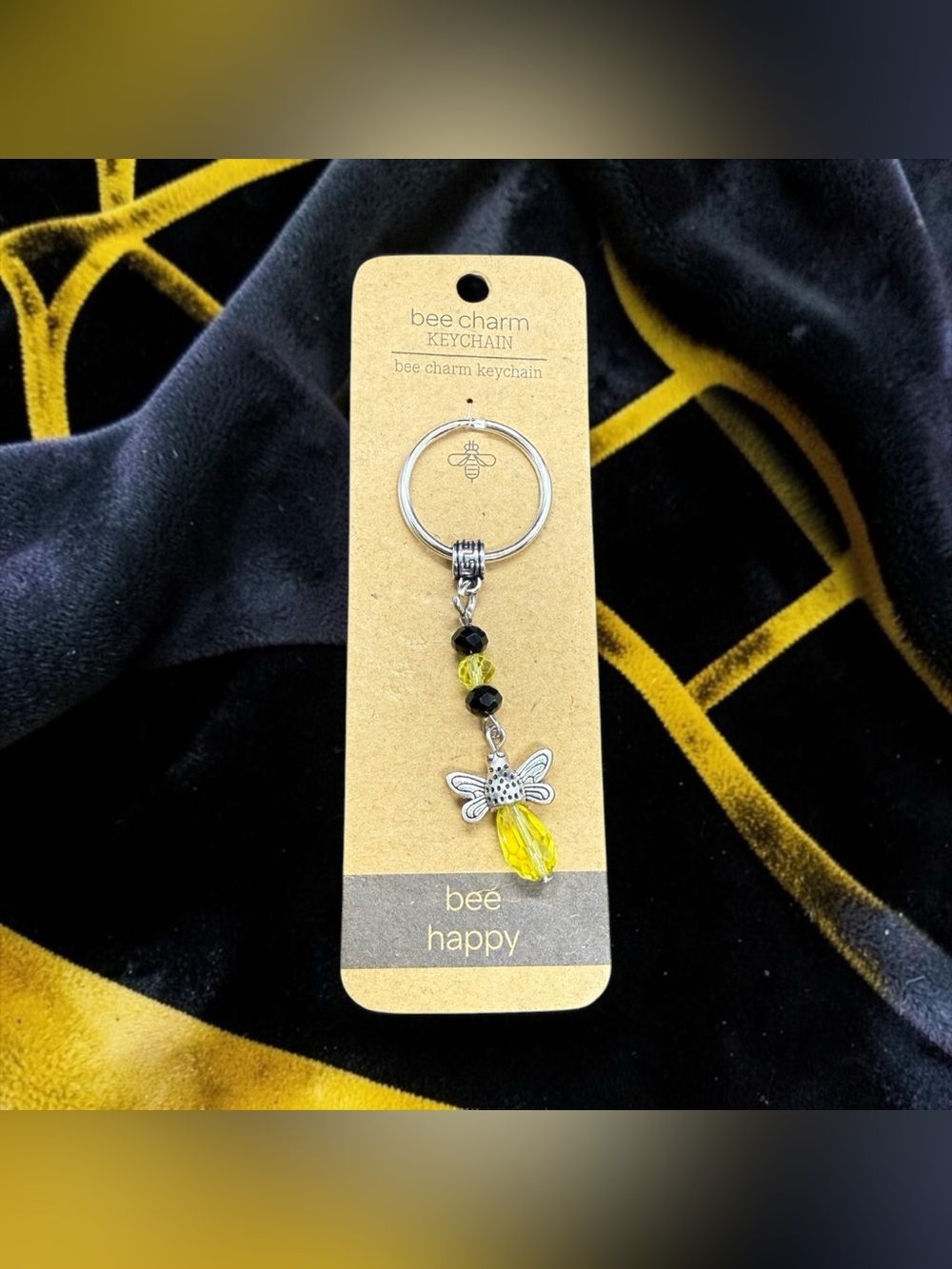 🏷️‼️5/$25🏷️‼️🐝Bee Happy Bee Charm Keychain/NIP